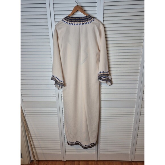 Vtg‎ Caftan Muumuu Dress Embroidered Maxi Tunic Boho Hippie Resort Wear M/L - Picture 13 of 15